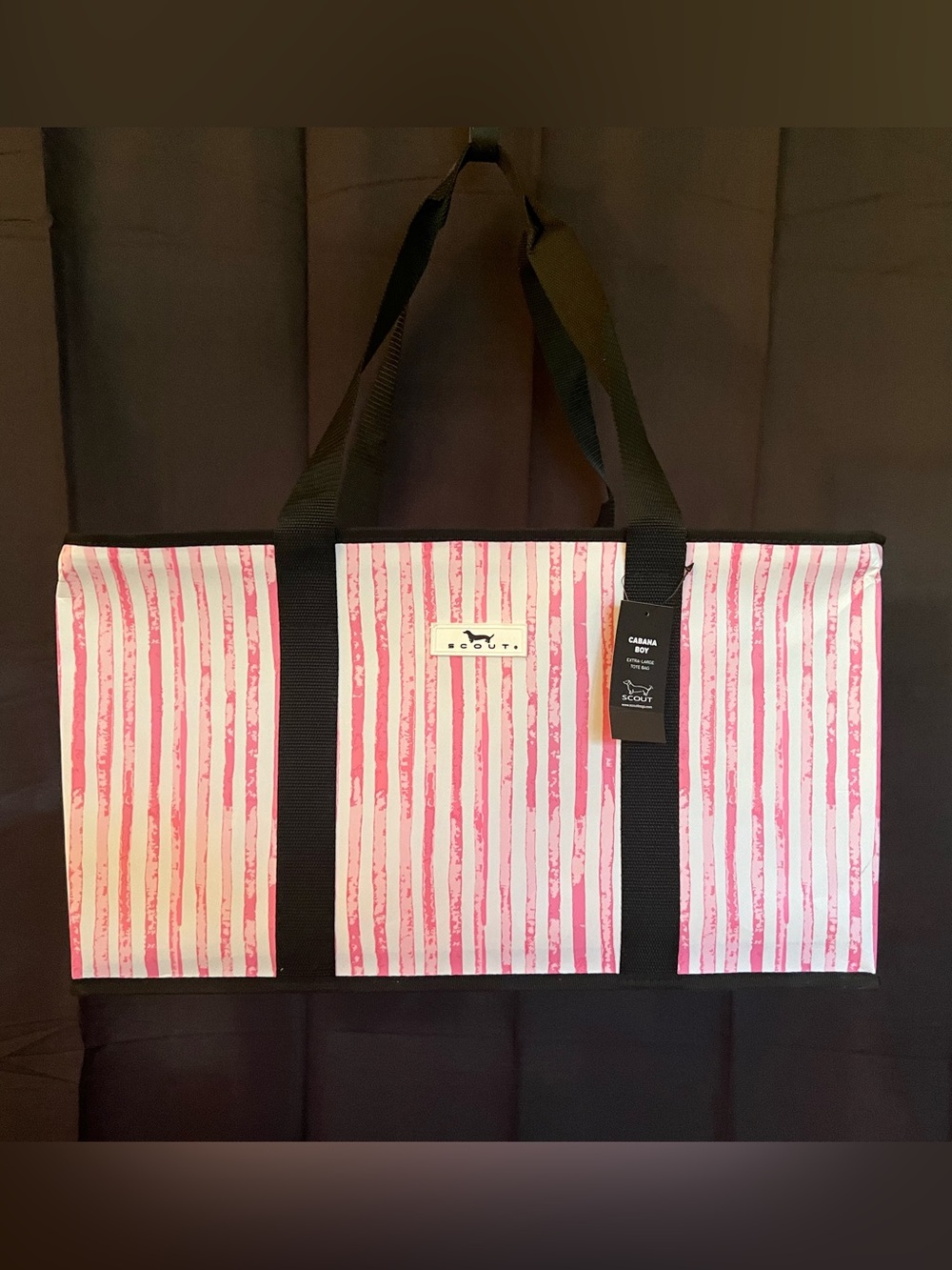 Scout Cabana Boy Extra-Large Tote Bag in Pink Stripes